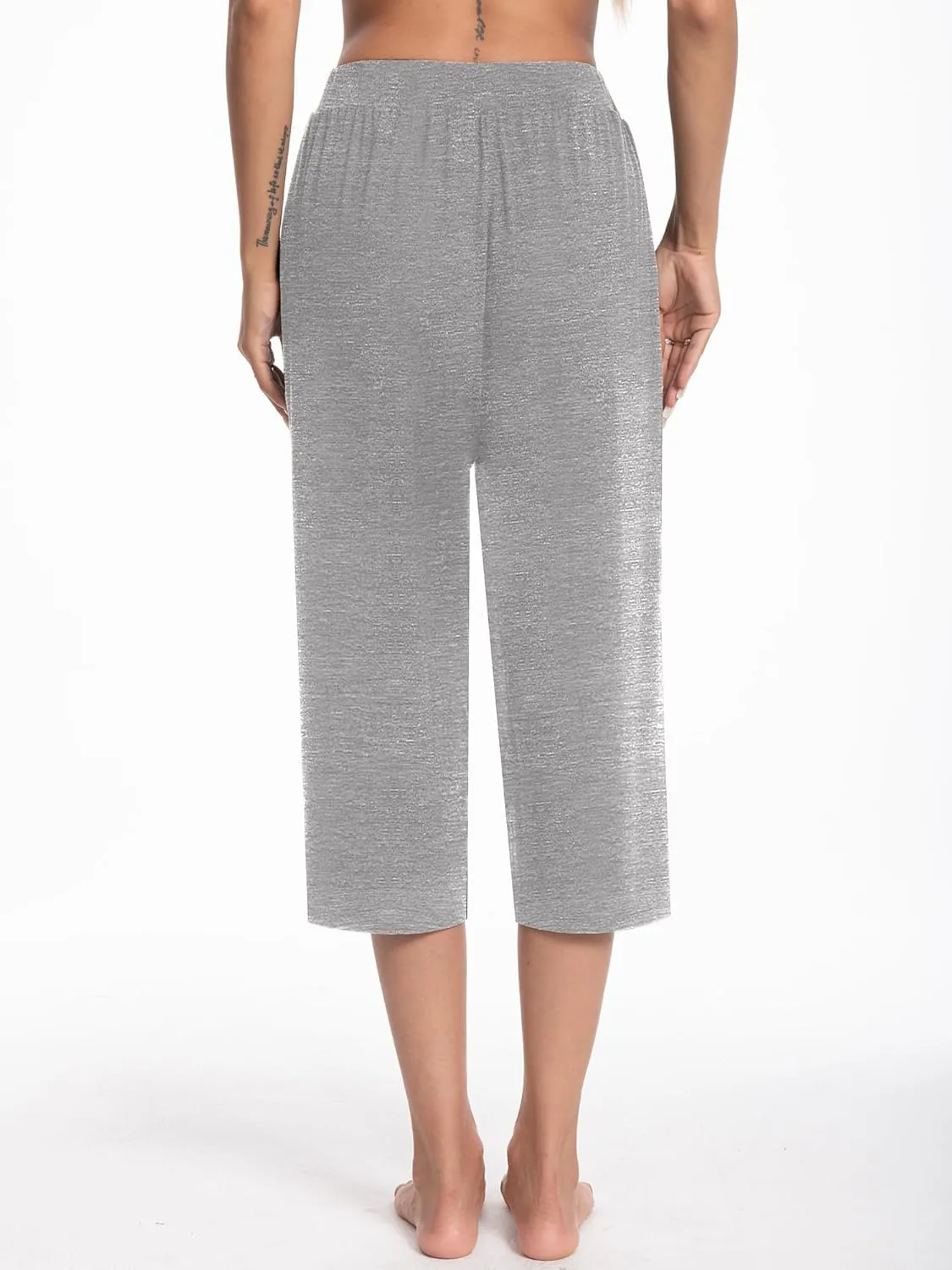 3 Pack Capri Pants for Women Loose Lounge Cropped Sweatpants Joggers Yoga Casual Workout Pants with Pockets
