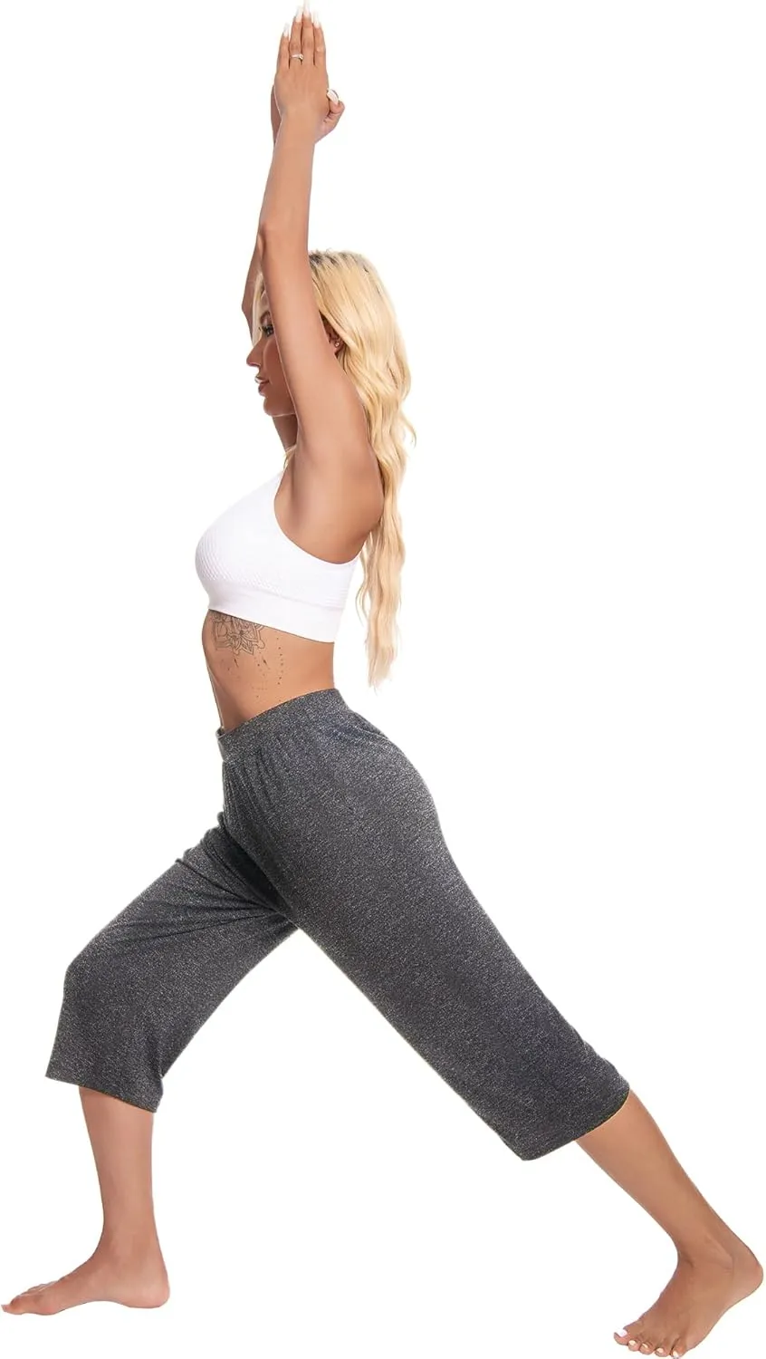 3 Pack Capri Pants for Women Loose Lounge Cropped Sweatpants Joggers Yoga Casual Workout Pants with Pockets