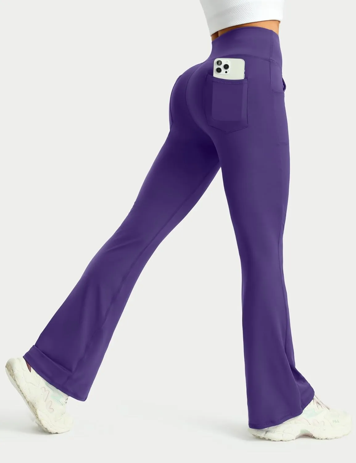 3 Packs Womens High Waist Flare Pants-Flare Yoga PantsYoga Pants with Pockets - High Waist and Wide Leg