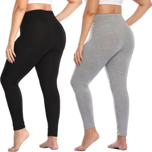 A-Wintage Women's Plus Size Ankle Length Leggings Buttery Soft High Waist Leggings Lightweight Workout Yoga Pants