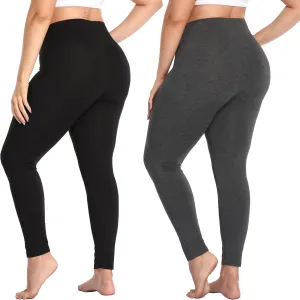 A-Wintage Women's Plus Size Ankle Length Leggings Buttery Soft High Waist Leggings Lightweight Workout Yoga Pants