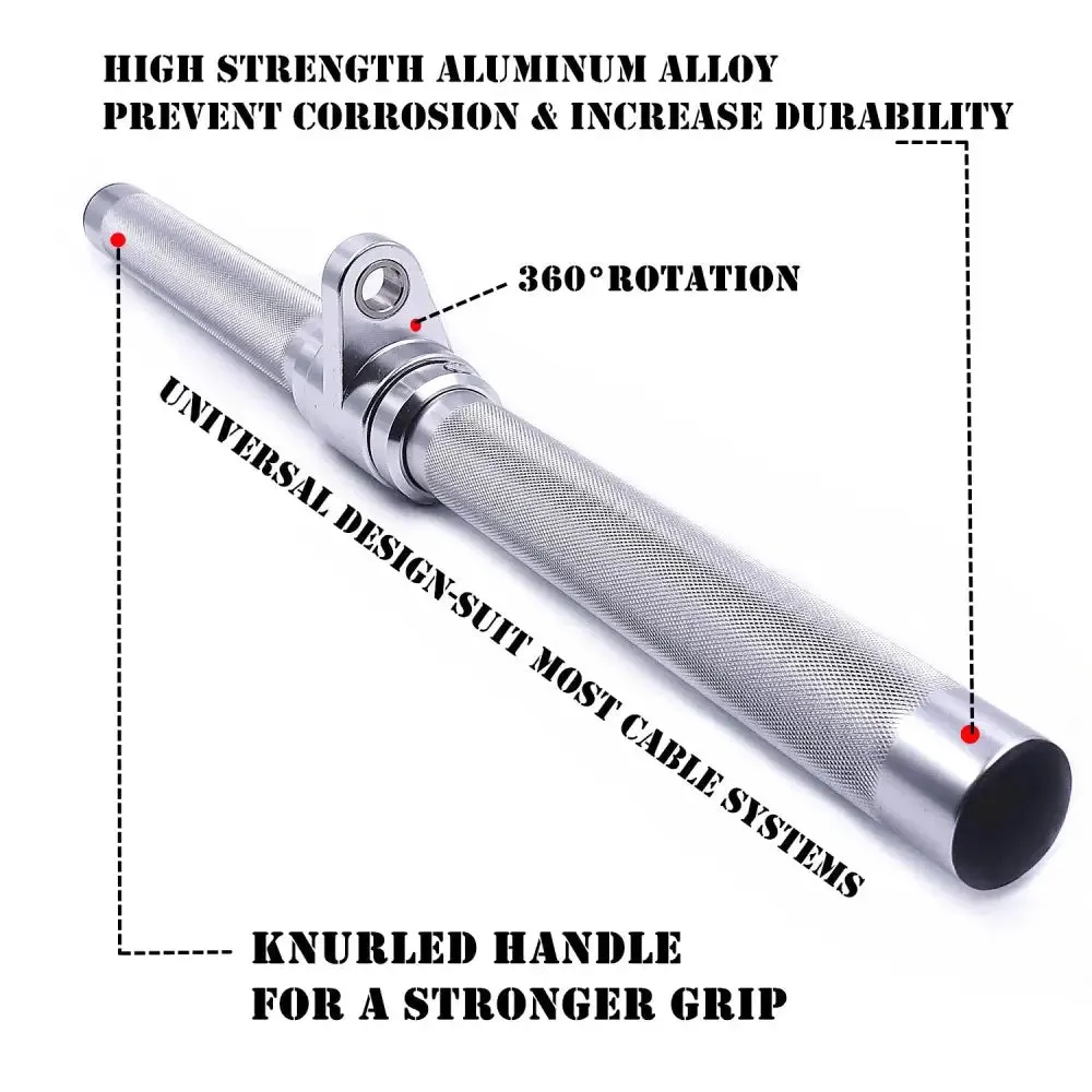 Aluminum Revolving Lat Pull Down Straight Bar with Diamond Knurl Handle