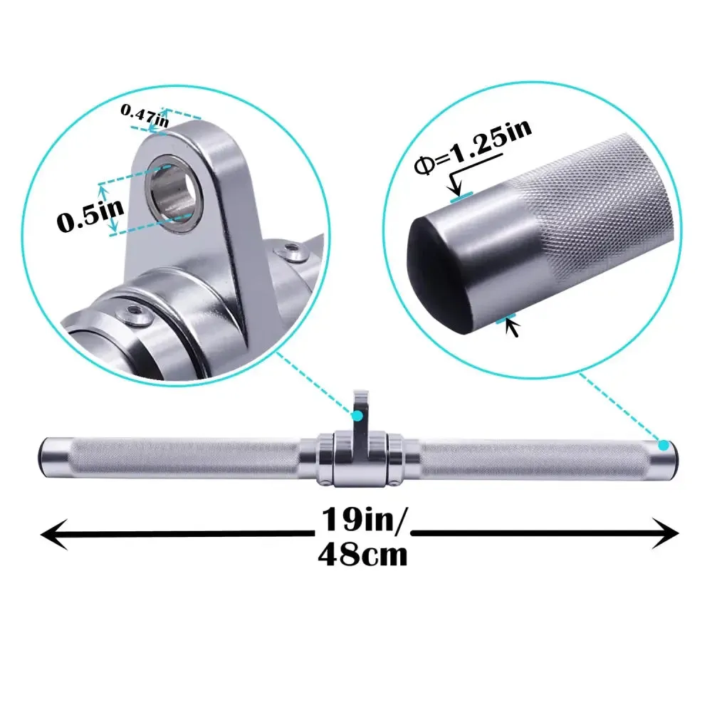 Aluminum Revolving Lat Pull Down Straight Bar with Diamond Knurl Handle