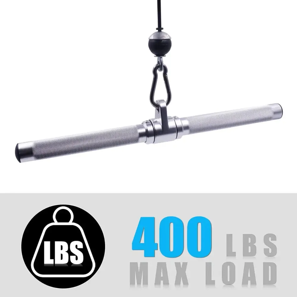 Aluminum Revolving Lat Pull Down Straight Bar with Diamond Knurl Handle