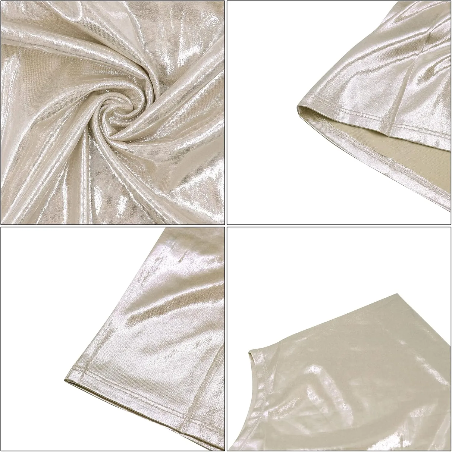 ANKOMINA Women's Sexy Metallic One Shoulder Mini Dress Shiny Sleeveless Bodycon Dresses for Party Club Cocktail