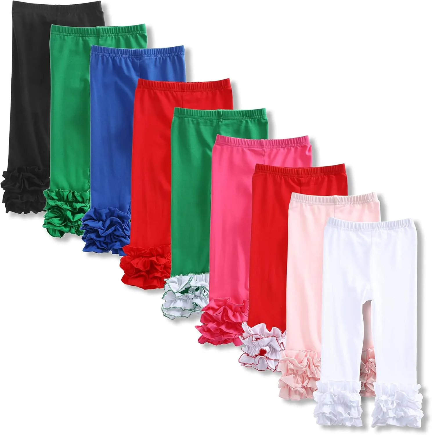 Ashken Baby Girls'Ruffle Pants Toddlers Little Girls Leggings 6 Months-8T