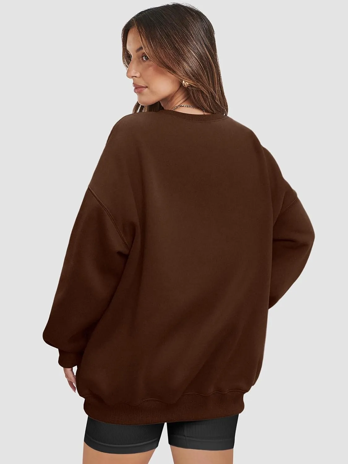 ATHMILE Oversized Sweatshirt for Women Crewneck Fleece Long Sleeve Pullover Hoodies Tops Fall Fashion Outfits Clothes 2025