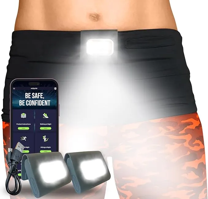 AVANTO Clip On Running Light Classic, Original, 200Lumen LED Light, 1h Usetime, Night Running Gear for Runners, USB Rechargable Running Lights for Runners and Joggers, Addon to Reflective Vests