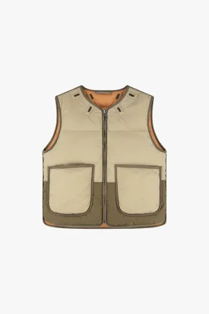 Aviator Down Vest - Sand / Burnt Orange