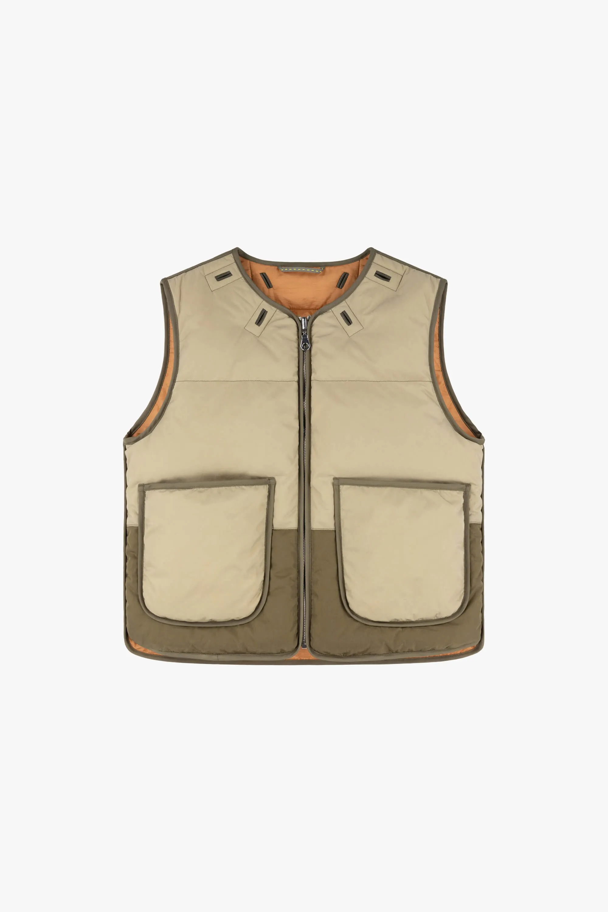 Aviator Down Vest - Sand / Burnt Orange