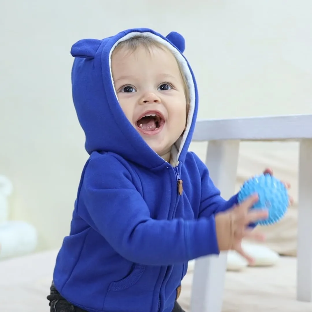 Baby Boy Girl Clothes Zip-Up Hoodies with Sherpa Lining Spring Fall Outerwear Coat
