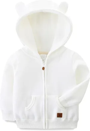 Baby Boy Girl Clothes Zip-Up Hoodies with Sherpa Lining Spring Fall Outerwear Coat