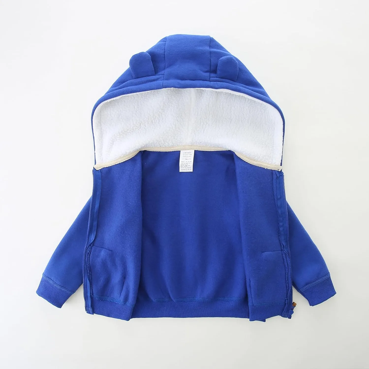 Baby Boy Girl Clothes Zip-Up Hoodies with Sherpa Lining Spring Fall Outerwear Coat