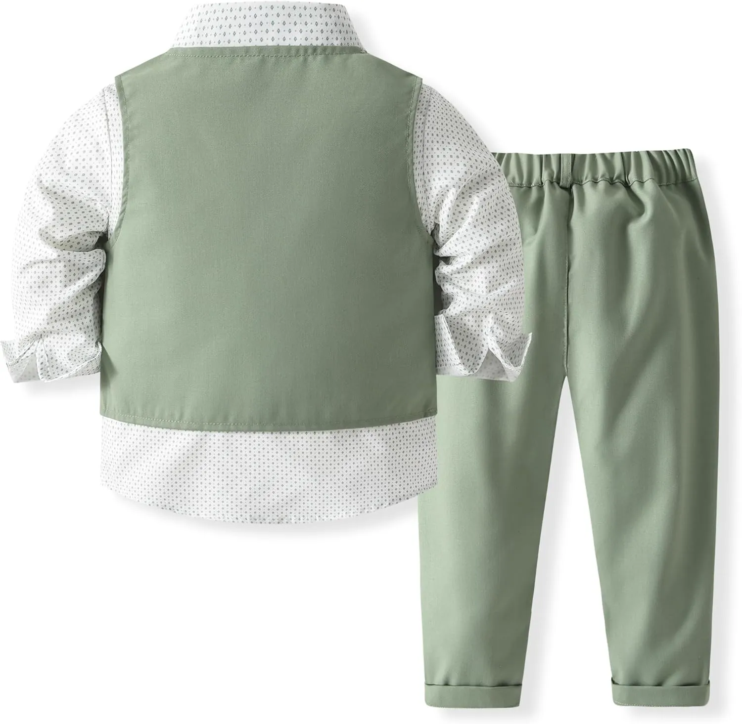 Baby Boys' 4-Piece Set with Dress Shirt, Vest, Pants, and Tie