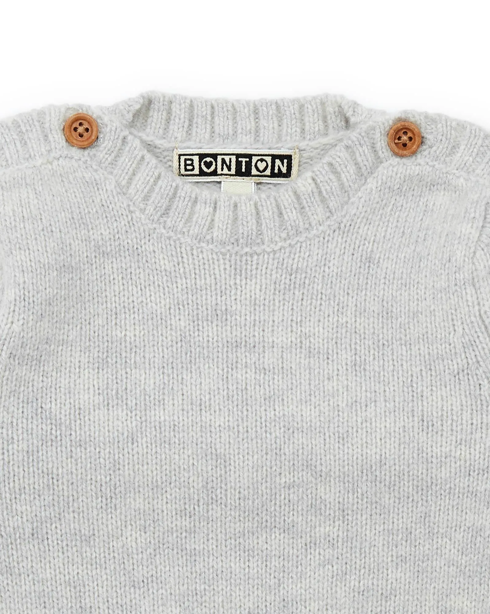 Bonton Baby Knitted Onesie - Heather Grey