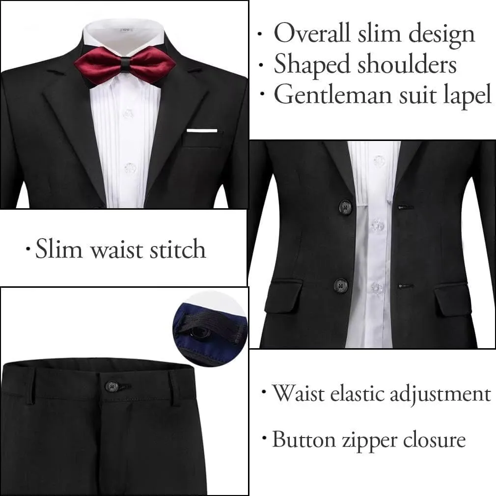Boys Formal Suit Set Complete Outfit Slim Fit Tuxedo for Boy