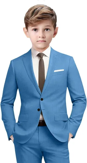Boys Formal Suits Slim Fit Suit Kids Tuxedo Suits for Boys 5 Piece Boy Dress Pants Blazer Tie Bowtie