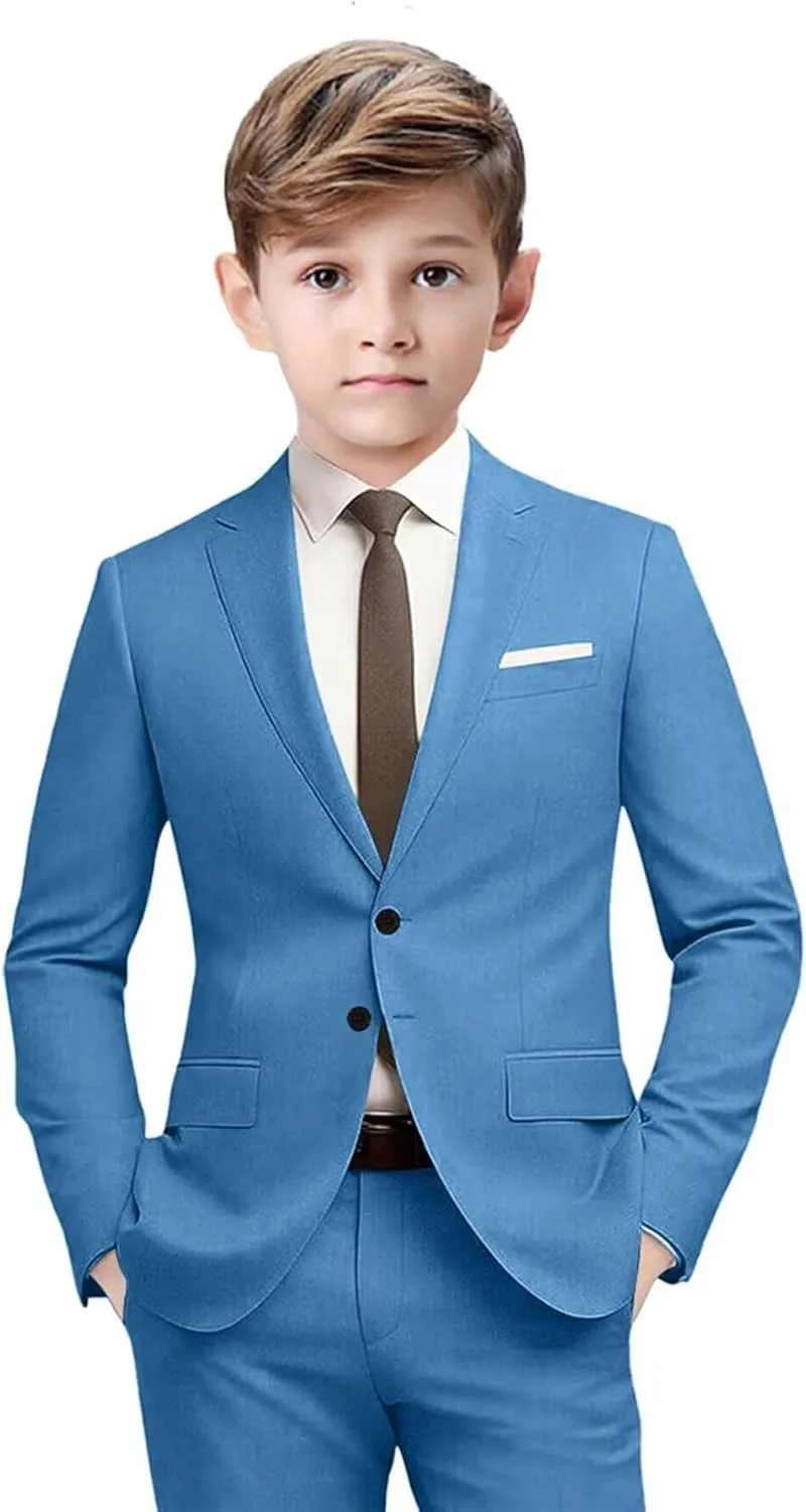 Boys Formal Suits Slim Fit Suit Kids Tuxedo Suits for Boys 5 Piece Boy Dress Pants Blazer Tie Bowtie