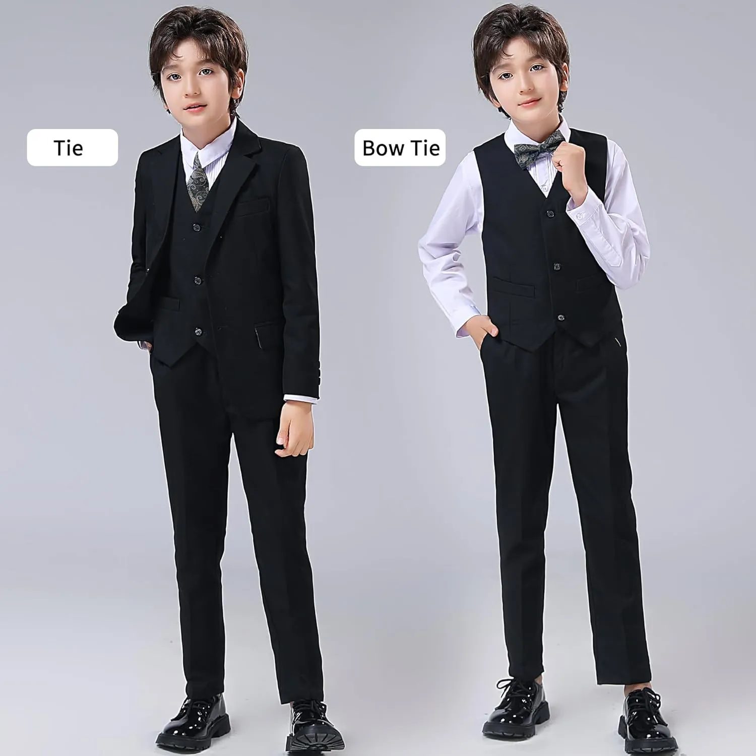 Boys Suit for Kids 6 Pieces Formal Dresswear Set Teen Boys Tuxedo Suits for Wedding Graduation