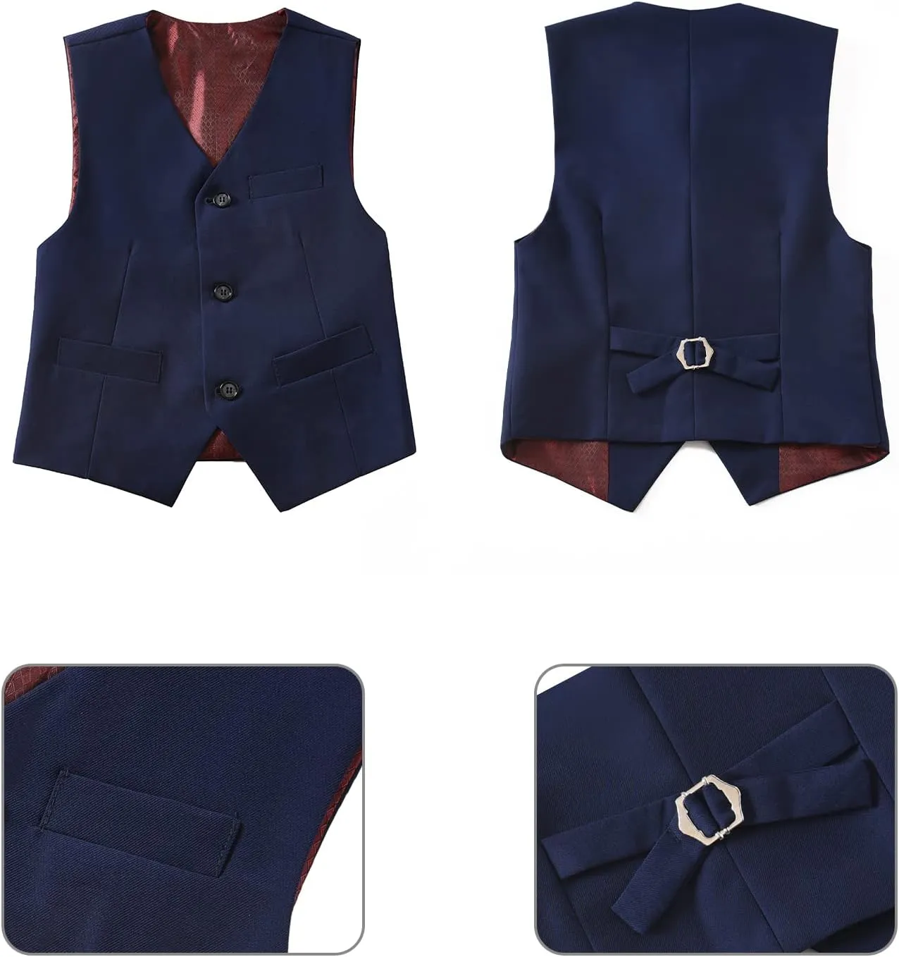 Boys Suit for Kids Toddler Boy 4-Piece Wedding Tuxedo Suits Vest and Pants Set