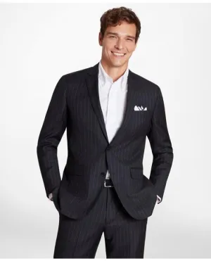 Brooks Brothers Men's Milano-Fit Striped Wool Twill Suit Jacket Charcoal