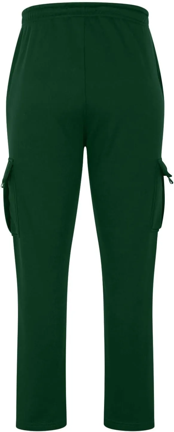Cargo Sweatpants for Men Big and Tall Loose Fit Casual Workout Running Pants Drawstring Joggers Wide Leg Cargos