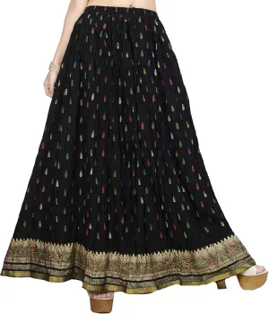 Chandrakala Flowy Long Skirt for Women A Line Casual Beach Party Holiday Maxi Skirts (S115-P)