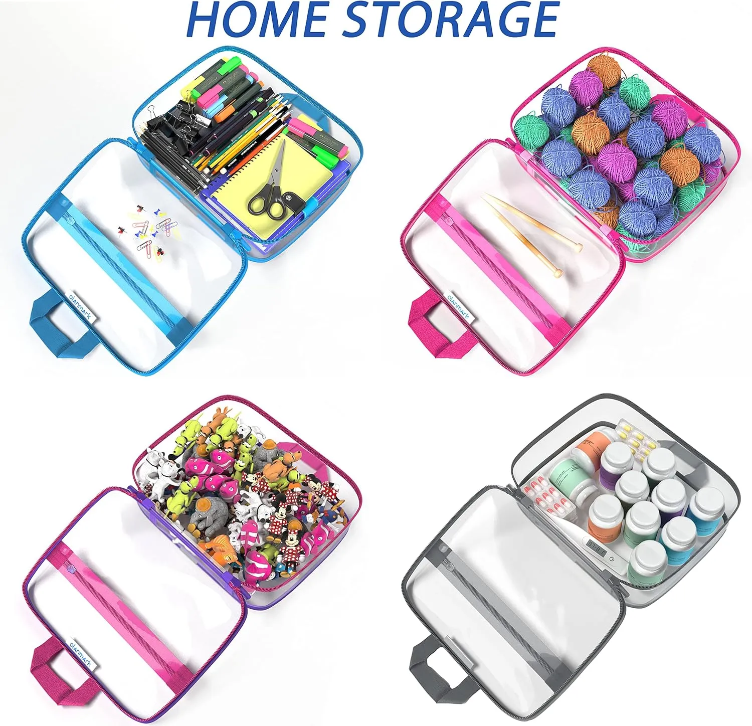Clear Toiletry Bag - PVC Makeup Bag - Large Transparent Cosmetic Travel Case - See Through Packing Cube with Handle - Clear Bag with Zipper - Plastic Storage Pouch for Women