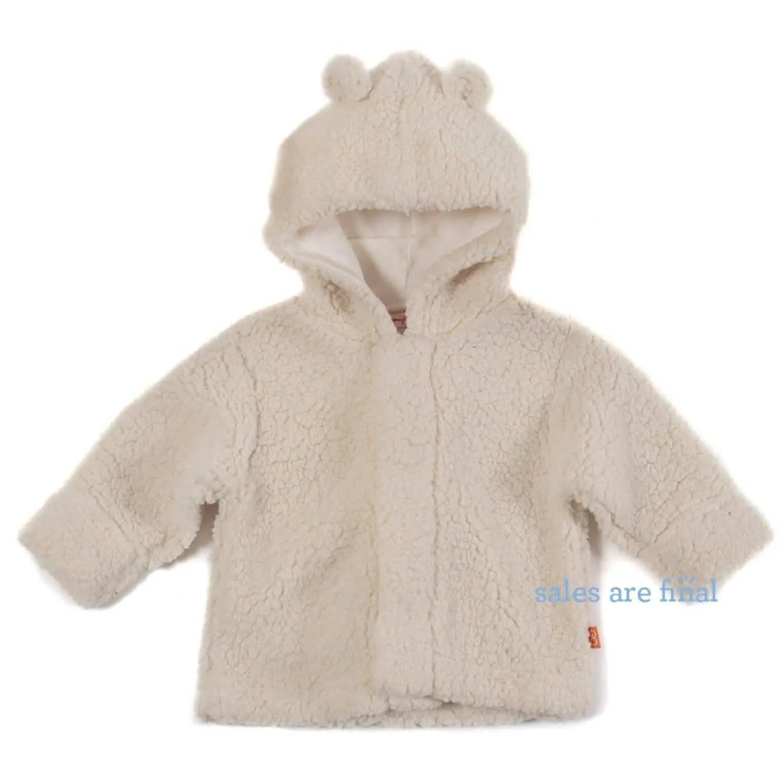 Cream Fleece Magnetic Hooded Jacket