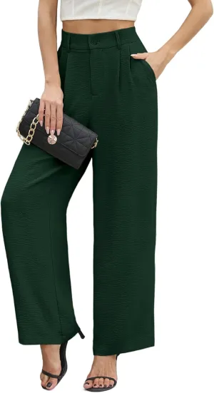 CZYINXIAN Women's Casual High Waisted Wide Leg Pants Flowy Business Work Casual Pants with Pockets