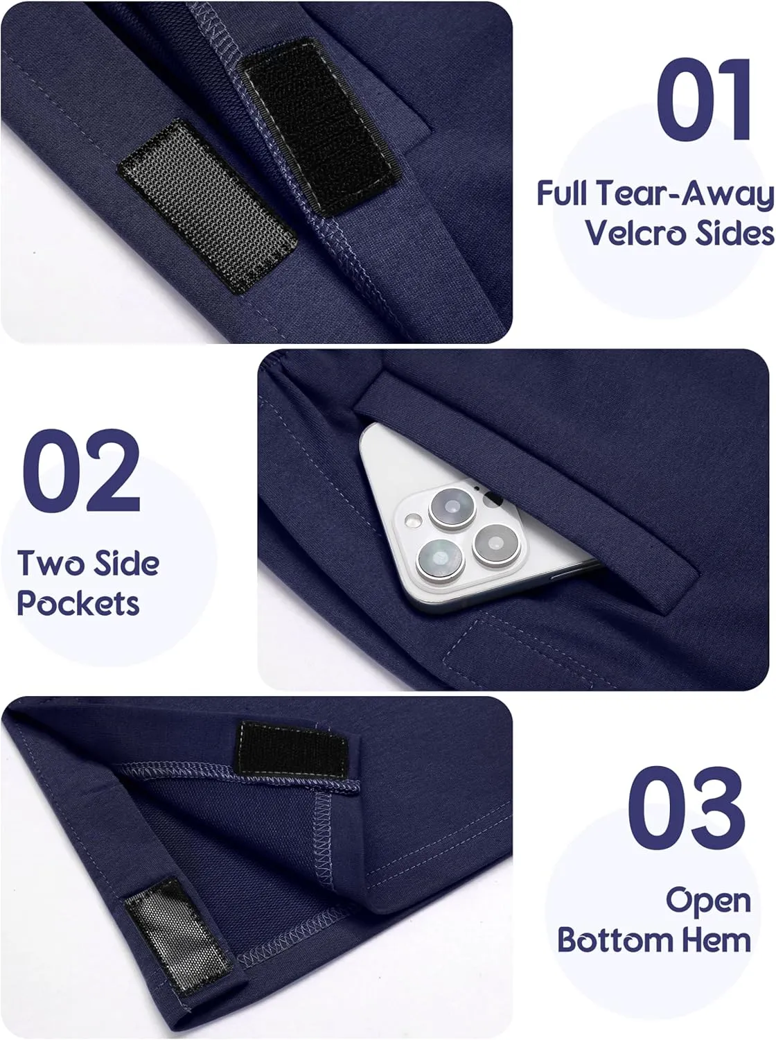 Deyeek Tear Away Pants for Women Side Snap Button Sweatpants Loose Fit Casual Post Surgery Adaptive Clothing with Pockets