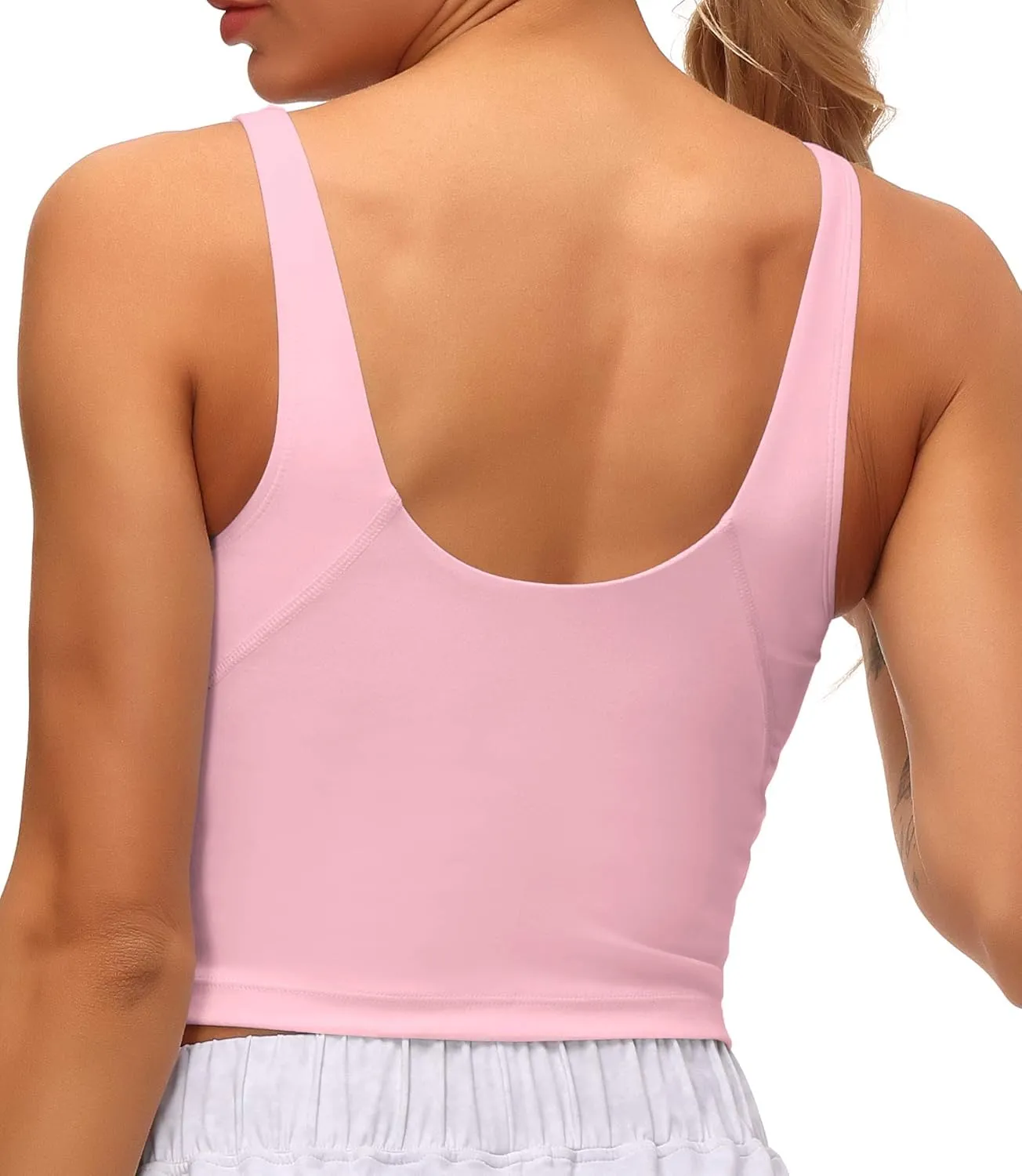 Dragon Fit Sports Bra for Women Longline Padded Bra Yoga Crop Tank Tops Fitness Workout Running Top