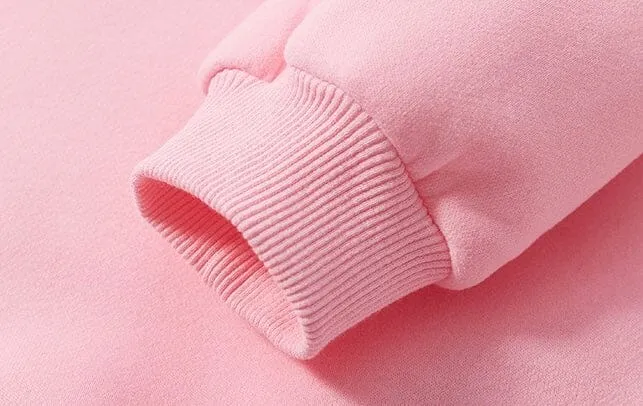 Embroidered Tiny Bear Winter Fleece Sweatshirt