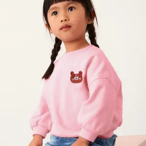 Embroidered Tiny Bear Winter Fleece Sweatshirt