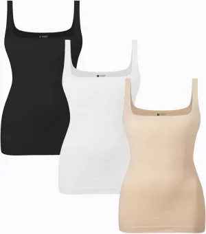 EUYZOU Womens Shapewear Tummy Control Seamless Square Neck Compression Tank Tops for Women Body Shaper Camisole Top