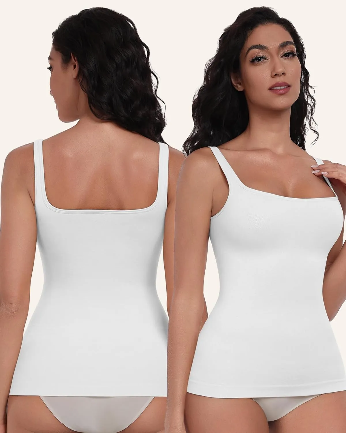EUYZOU Womens Shapewear Tummy Control Seamless Square Neck Compression Tank Tops for Women Body Shaper Camisole Top