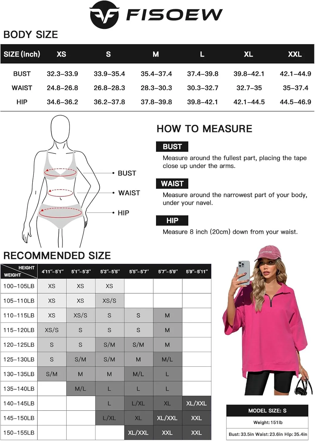Fisoew Womens Oversized Sweatshirt Casual Zip Up V Neck 3/4 Sleeve High Low Pullover Tunic Tops