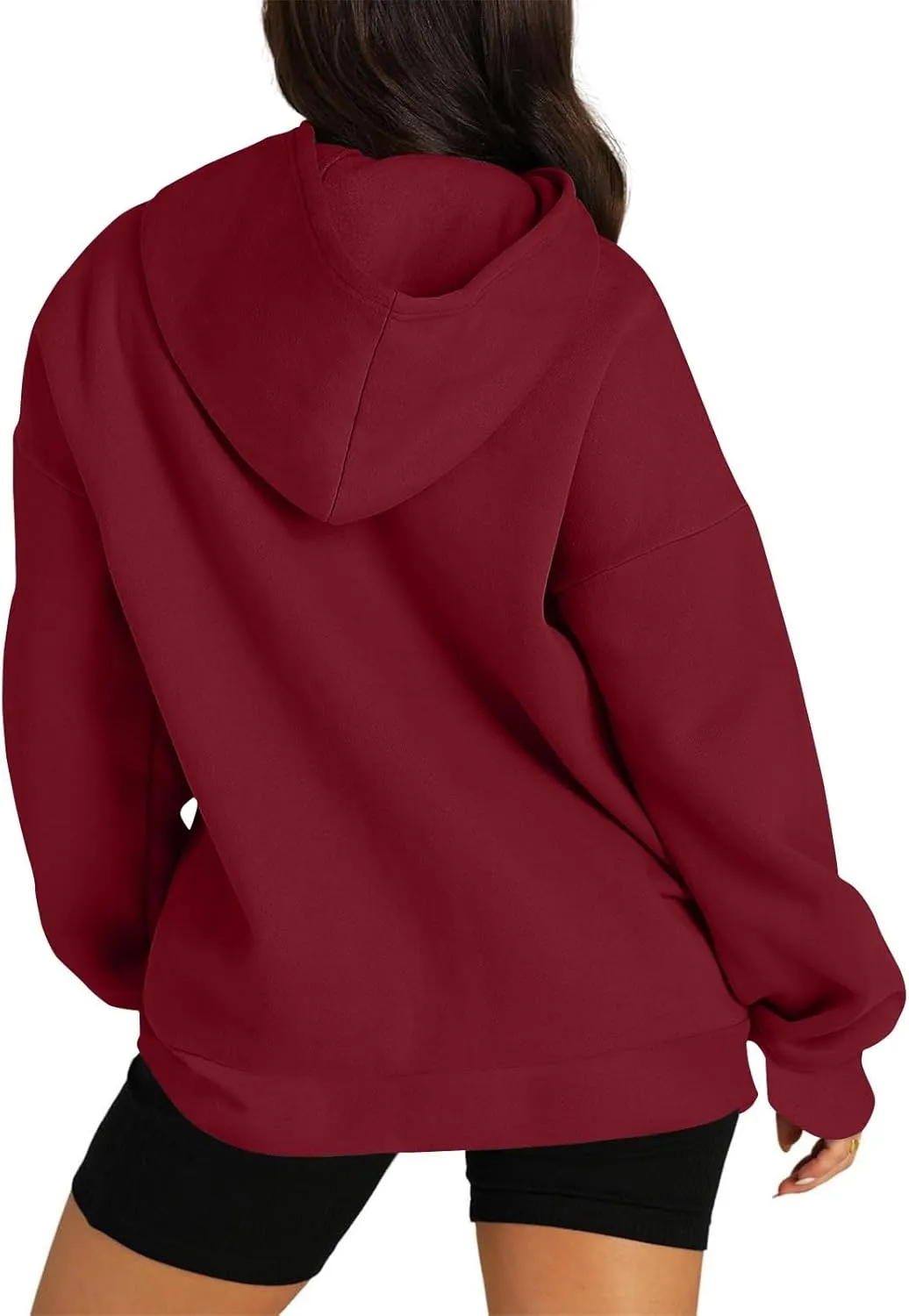 Fleece Hoodies for Women Baggy Drop Shoulder Oversized Sweatshirt Trendy Y2K Hoodie Casual Pullover Tops with Pockets