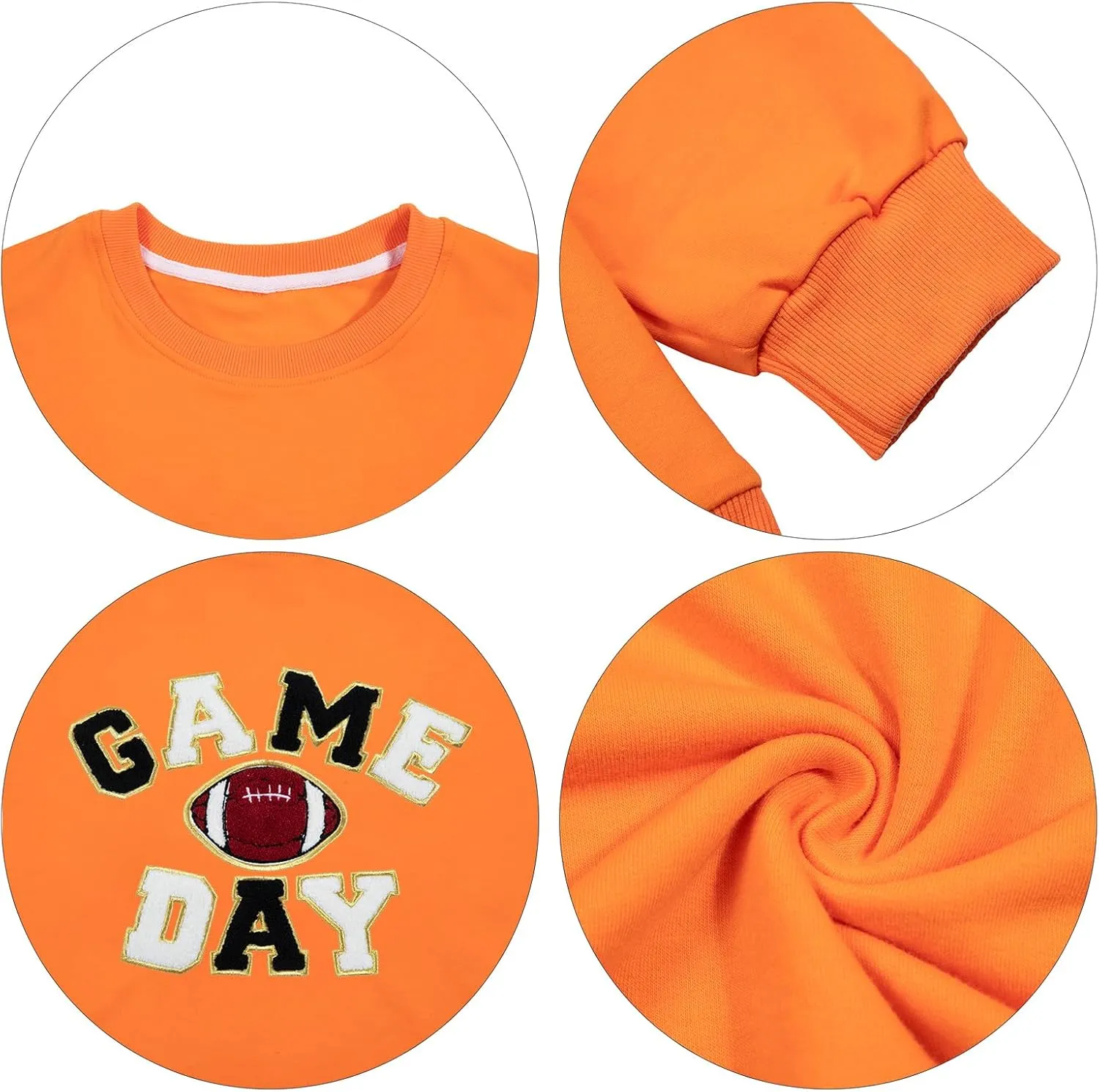 FLOYU Women Sunday Funday Sweatshirt Cute Football Graphic Pullover Game Day Weekend Tops Casual Football Season Shirt