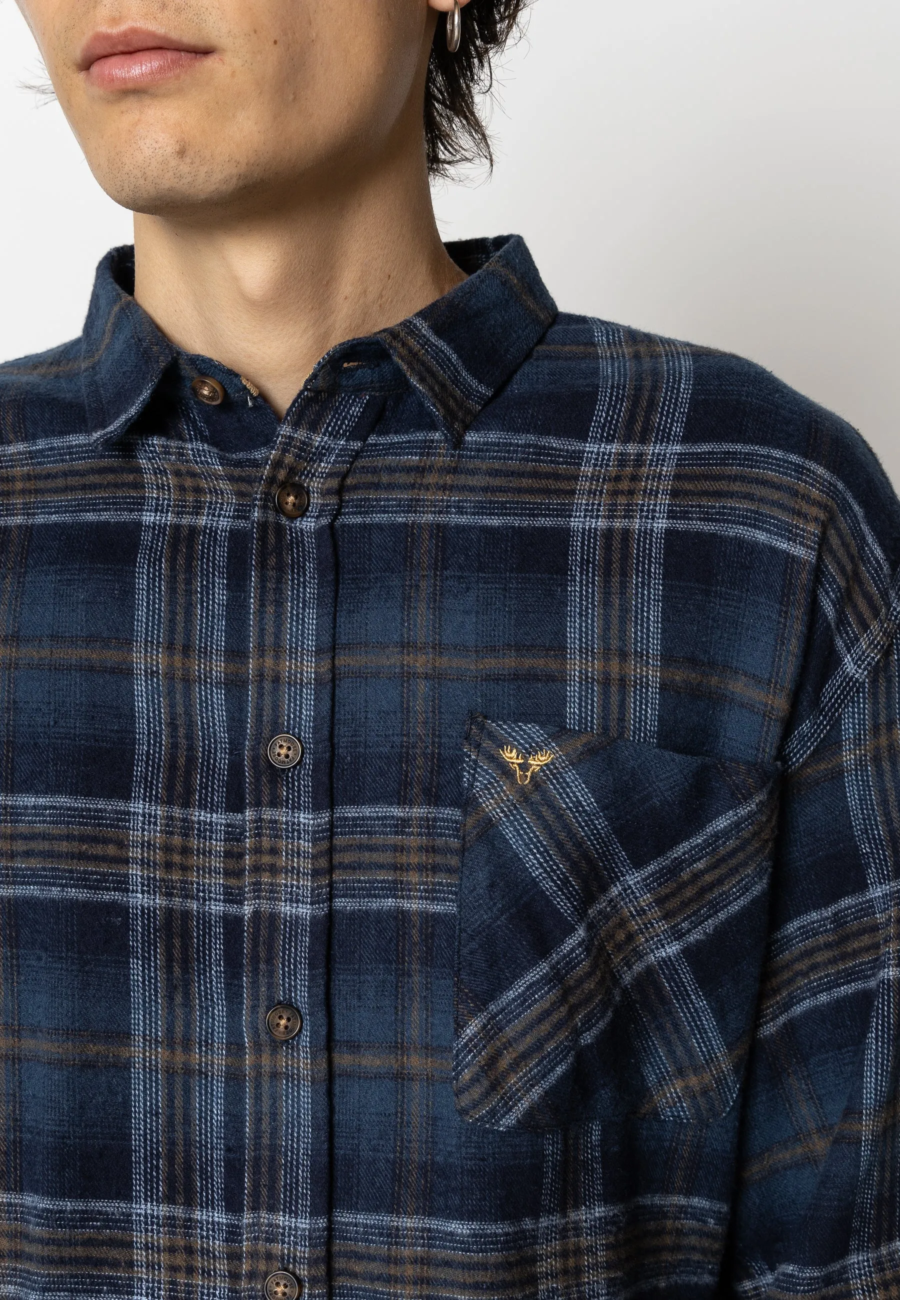 Forest flannel shirt - Dark Navy Check