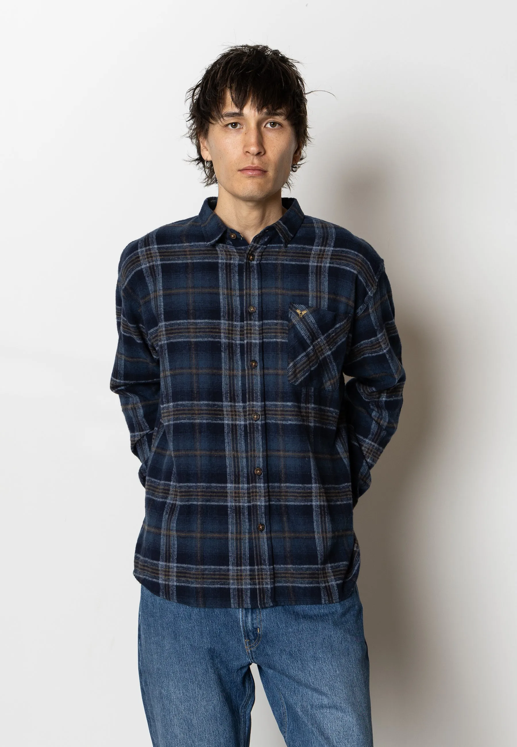 Forest flannel shirt - Dark Navy Check