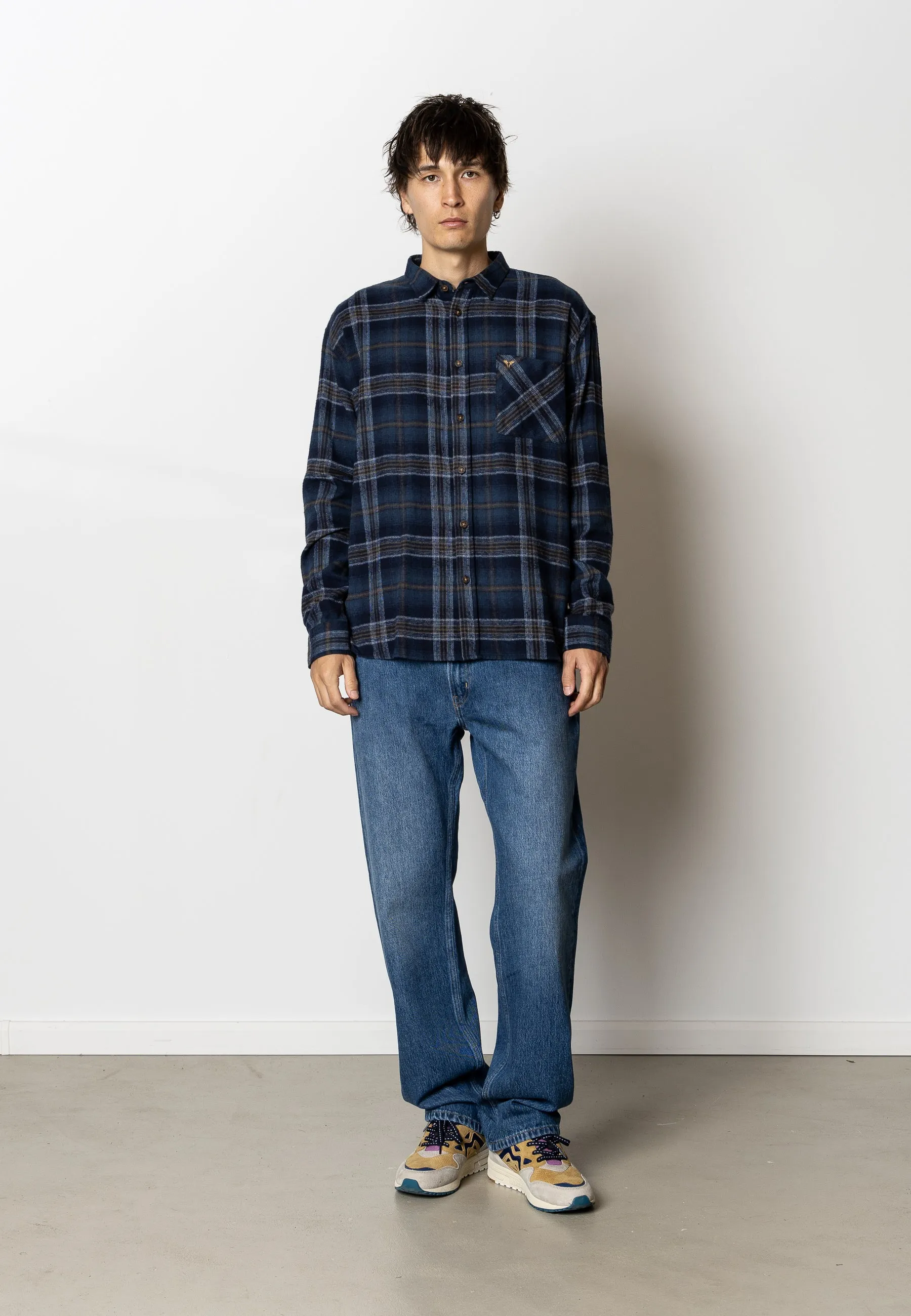 Forest flannel shirt - Dark Navy Check