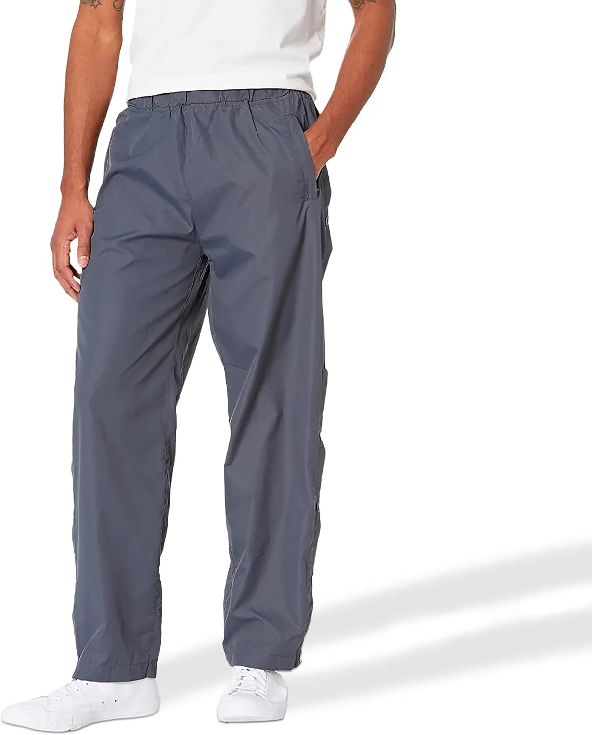 Funny Guy Mugs Tear Away Pull On Pants - Post-Surgery Snap Button Tearaway Elastic Waist Pants - Retro Windbreaker Pants