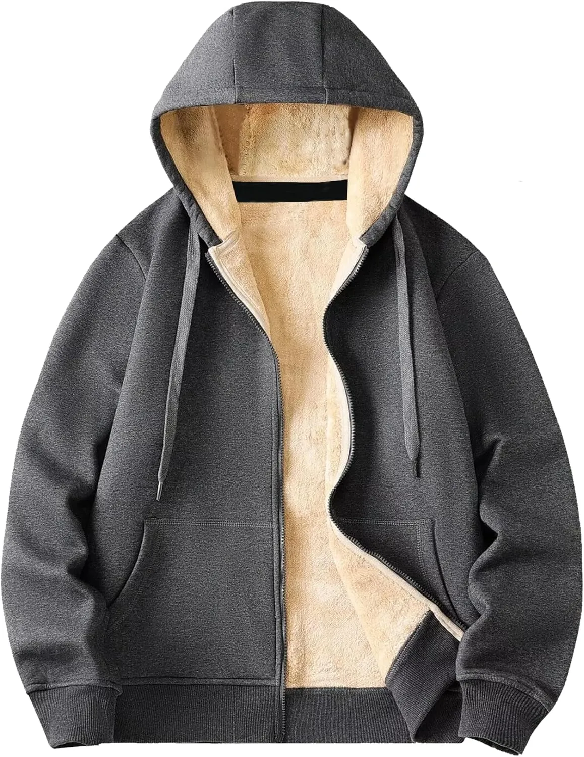 Galaxy by Harvic 3-Pack Men's Heavyweight Sherpa Hoodie - Ultra-Warm Full-Zip Jacket with Cozy Fleece Lining