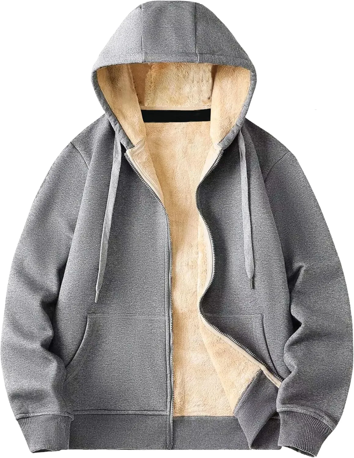 Galaxy by Harvic 3-Pack Men's Heavyweight Sherpa Hoodie - Ultra-Warm Full-Zip Jacket with Cozy Fleece Lining