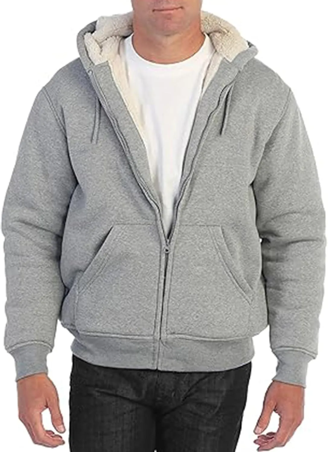 Galaxy by Harvic 3-Pack Men's Heavyweight Sherpa Hoodie - Ultra-Warm Full-Zip Jacket with Cozy Fleece Lining