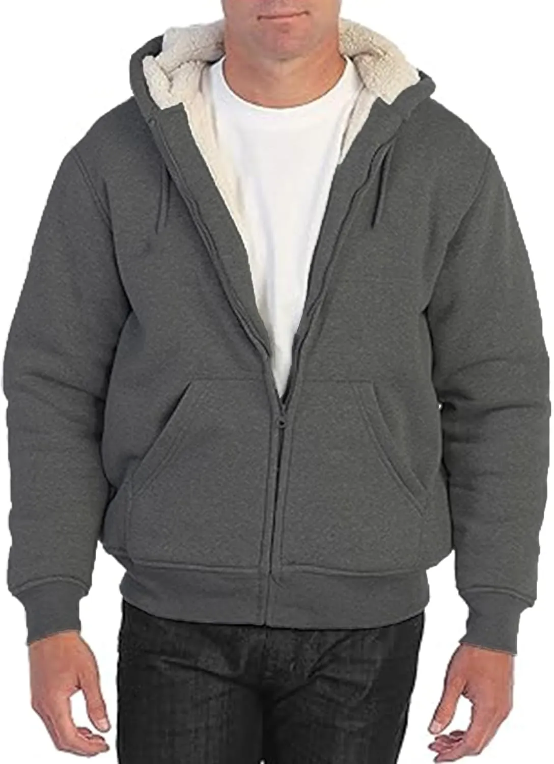 Galaxy by Harvic 3-Pack Men's Heavyweight Sherpa Hoodie - Ultra-Warm Full-Zip Jacket with Cozy Fleece Lining