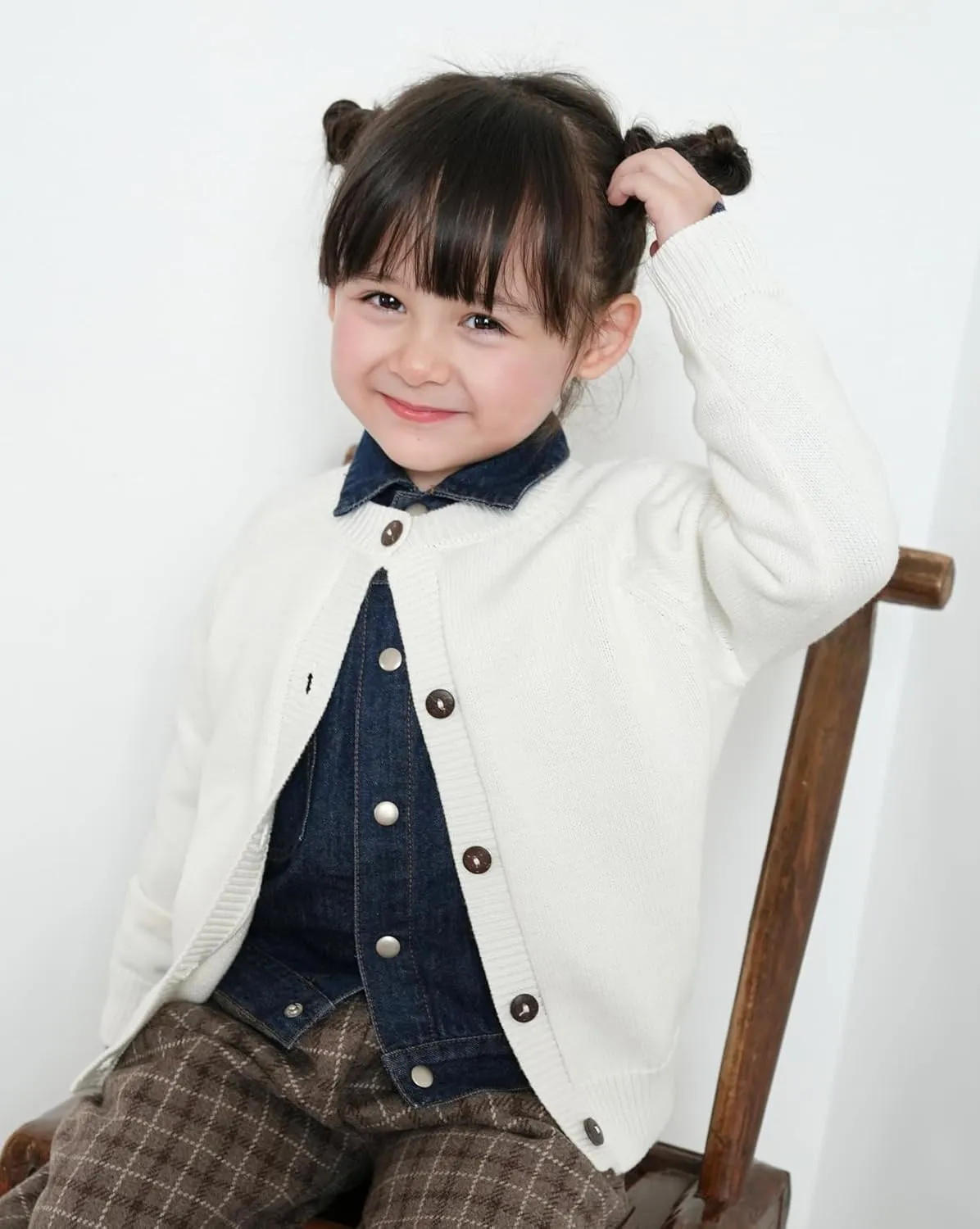 Girls Cardigan Sweater Boys Long Sleeve School Uniforms Toddler Kids Knit Embroidery Button Jacket Outwear Tops