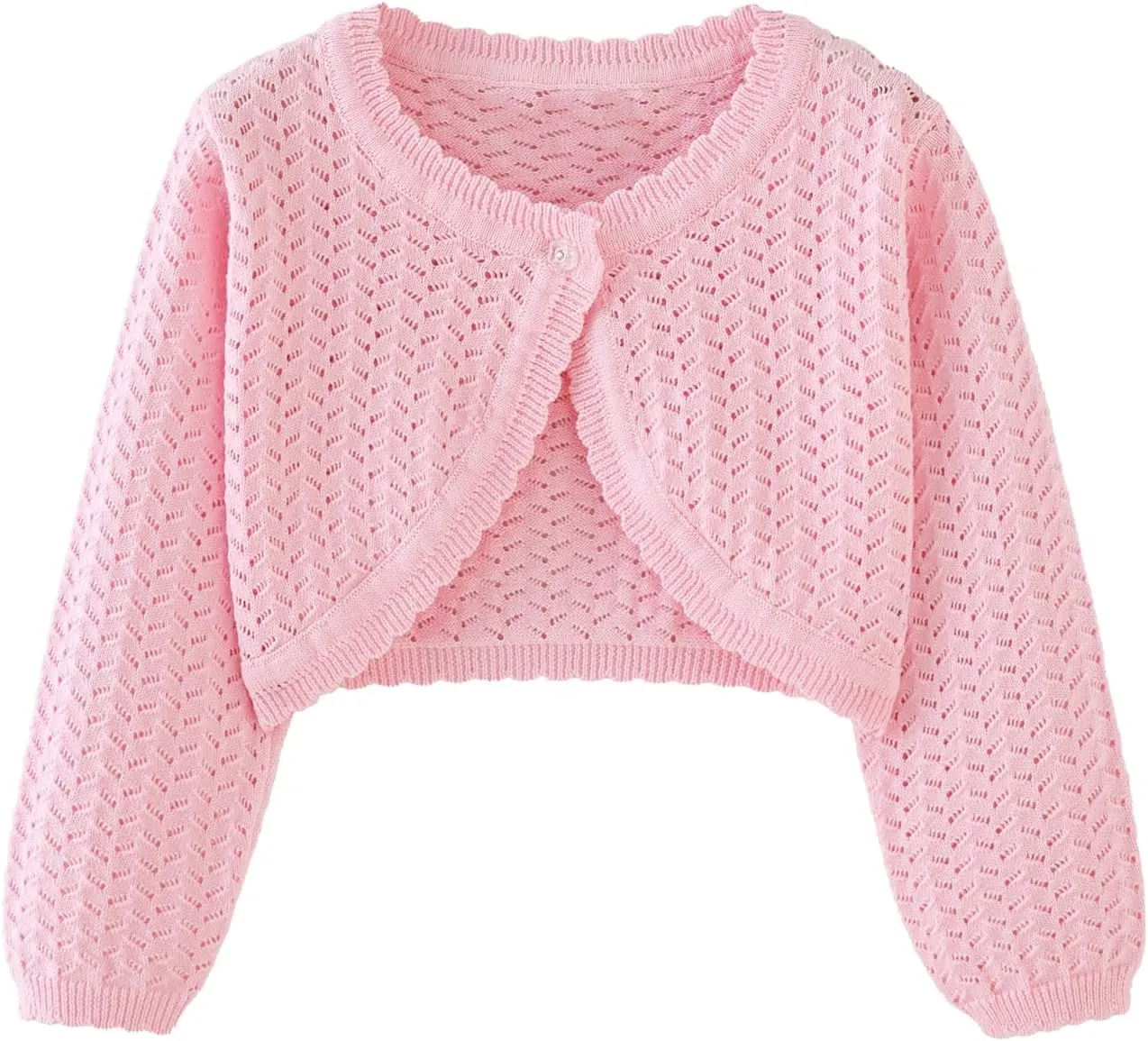 Girls Cardigan Sweater Toddler Bolero Shrug Baby Kids Long Sleeve Dress Up Button Closure Cropped Jacket Tops