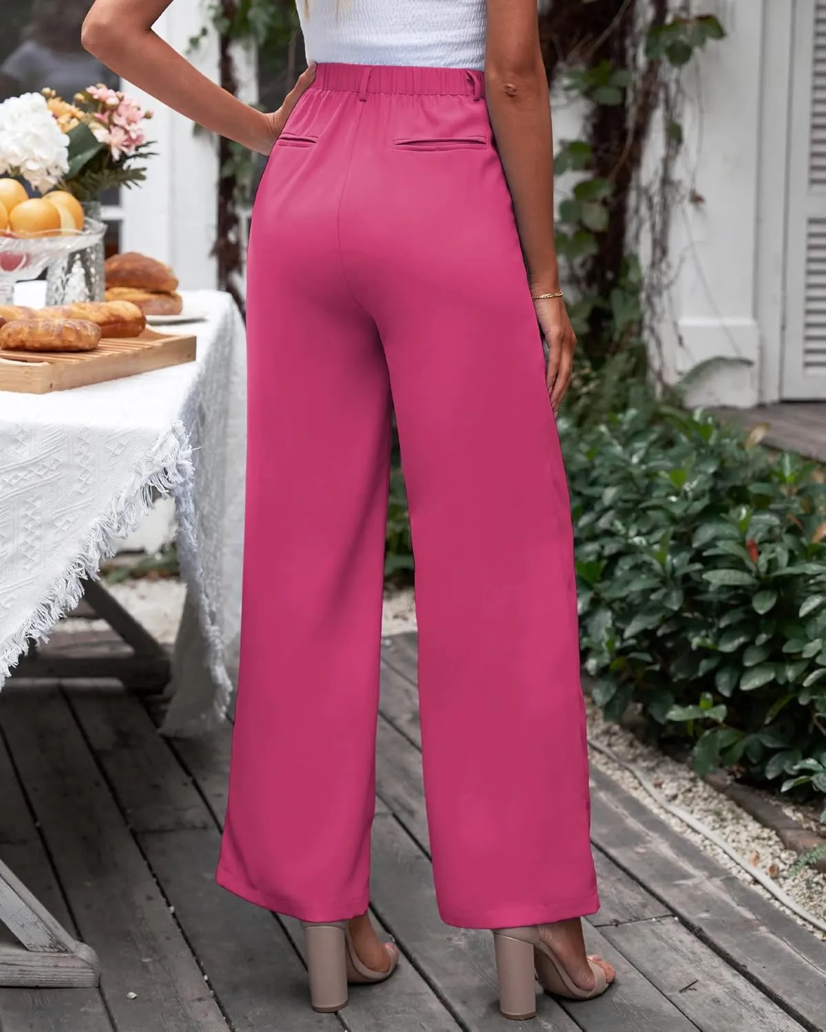 GRAPENT Wide Leg Pants for Women Work Business Casual High Waisted Dressy Pants Flowy Trousers Office